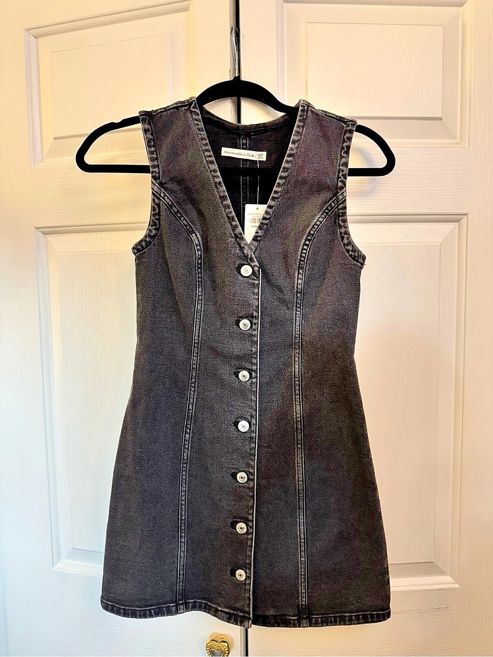 Abercrombie & Fitch Mini Dress Black Denim XXS Petite